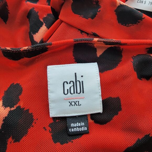 Cabi women’s Siren Wrap Dress size XXL Leopard Animal Print midi long sleeve - Picture 7 of 7